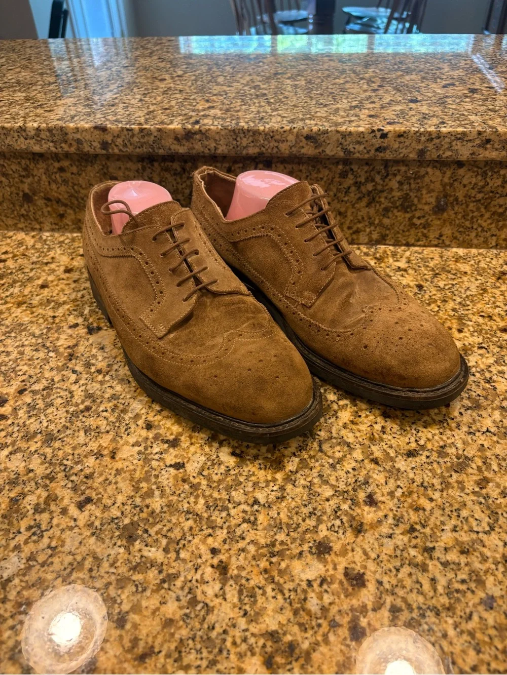J. Crew Ludlow brown tan suede leathers wingtips shoes men’s 12
